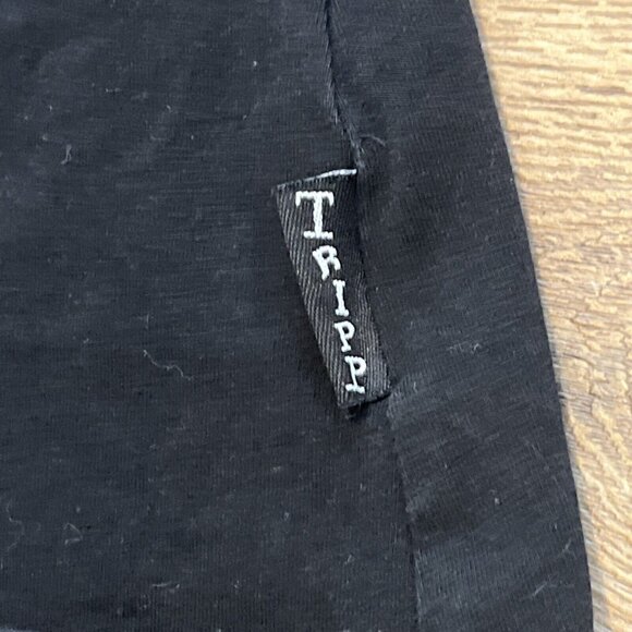 Tripp Nyc High Low Skirt SZ Small Black Witchy Belt Buckle Gothic Back Zip - Picture 3 of 9